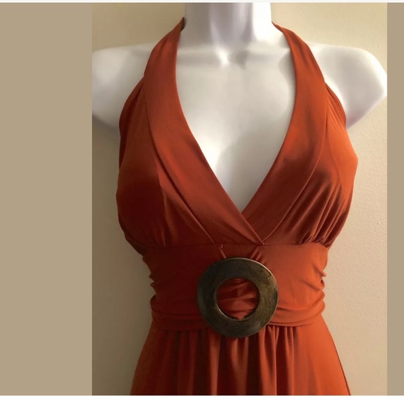 Body Central Orange Dress Juniors - Picture 3 of 7